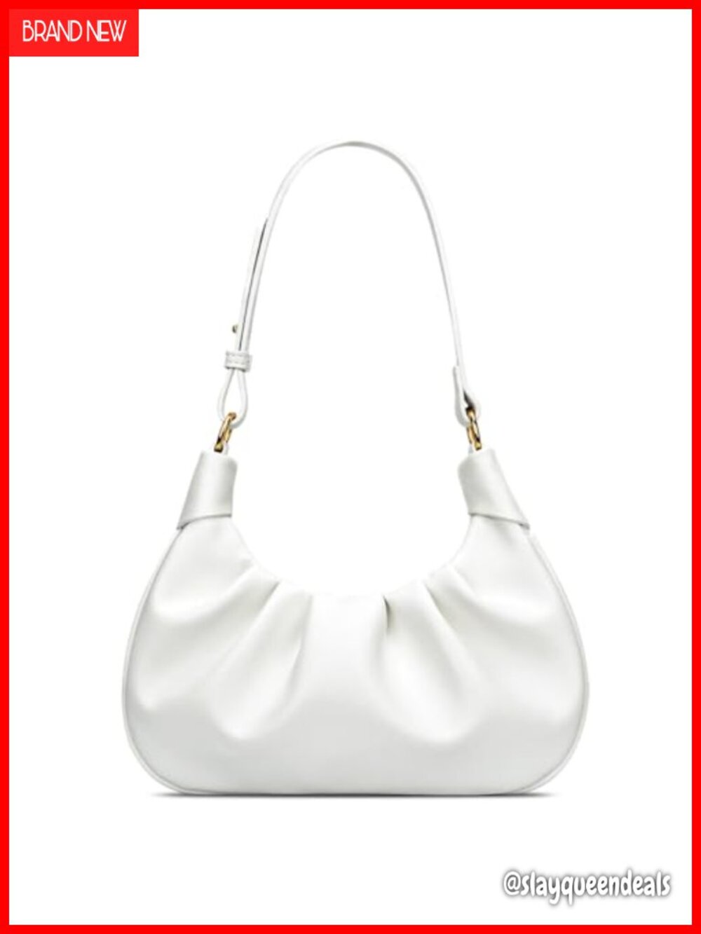 Faux Leather Hobo Shoulder Bag Mini Ruched Purse Underarm